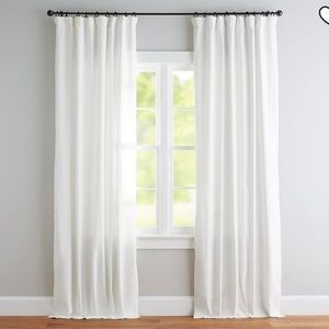Pottery Barn Emery Linen Blackout Curtains 50x108 (pair) White